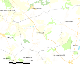 Mapa obce Courçais