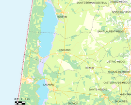 Mapa obce Carcans