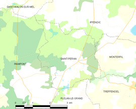 Mapa obce Saint-Péran