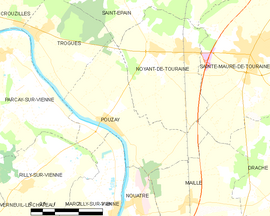 Mapa obce Pouzay