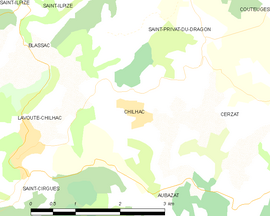 Mapa obce Chilhac