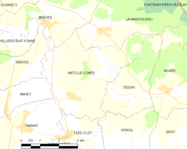 Mapa obce Metz-le-Comte