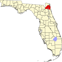 デュバル郡の位置を示したフロリダ州の地図
