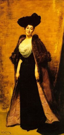 A portrait of Margret Greville that hangs at her home.