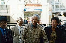 Nelson Mandela arriving at LSE in 2000 to deliver a public lecture Nelson Mandela, 2000 (4).jpg