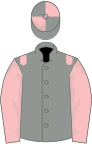 Grey, pink epaulets and sleeves, quartered cap