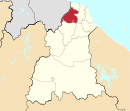 Pasir Mas highlighted in Kelantan, Malaysia 巴西马县于吉兰丹州的位置