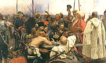 Cossacks became the backbone of the early Russian Army. Repin Cossacks.jpg