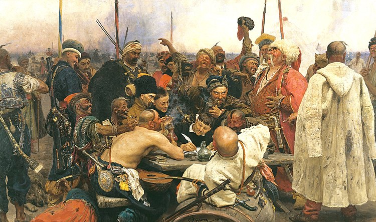 Запорожские казаки пишут письмо турецкому султану (Илья Репин, 1880—1891)