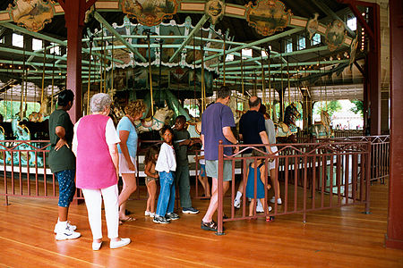 Carousel built in 1905 by Gustav Dentzel which is still operational in Rochester, New York.