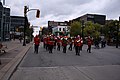 The RHLI Band marching from their barracks to the regimental church service.