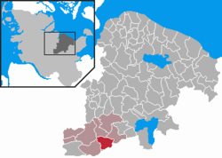 Elhelyezkedése Schleswig-Holstein térképén