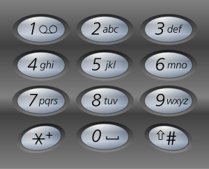 Telephone keypad with letter mapping correspon...