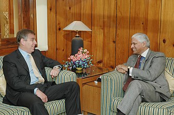 The Duke of York, Prince Andrew calls on the Minister of State for Industry Dr. Ashwani Kumar, to discuss bilateral trade and investment, in New Delhi on October 30, 2006