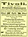 Stockholms första bioannons i Stockholms-Tidningen, juni 1896