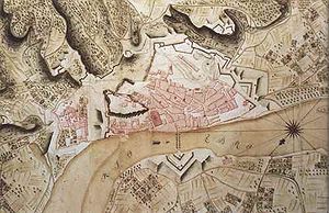 Planol de Tortosa el 1642, per Gonzalo de Mendoza
