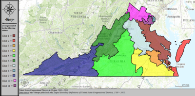 Округа Конгресса США в Вирджинии, 2003–2013 гг.