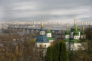 Vydubychi Monastery in Kyiv, April 2005.jpg
