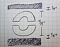 This is the drawing of the length vertically that the washer systems will be, influencing the space in between the plexiglass runners they will be able to occupy. The total space is 11/8" (9/8 + 1/8 + 1/8).