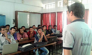 রাজশাহী কলেজে উইকিপিডিয়া কর্মশালায় কথা বলছি আমি