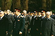 Трептов-Парк. К. Науман, М. Сорокин, А. Дорофеев на возложении. 1982