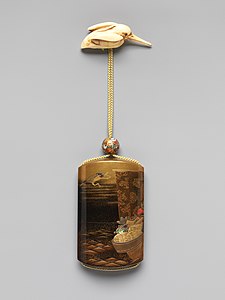 Инро с лодката със съкровищата, от Кайакава Бунриюсай, Период Едо, 19-ти век