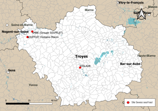 Carte des sites « Seveso seuil haut ».