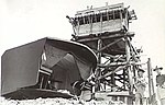 Twin-6pdr gun providing anti-motor-torpedo-boat defence at Fort Lytton 1943 (protected mount - foreground, command tower (background) [gallery 17]