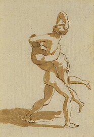 Study for the Rape of the Sabine Women, c. 1633 (Chatsworth)[32]