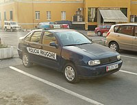 Politieauto in Tirana