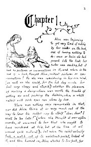 Facsimile page from Alice's Adventures Under Ground