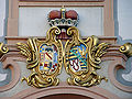 Wappen der Baden-Badener Linie im Allianzwappen von Sybilla von Baden am Ettlinger Schloss