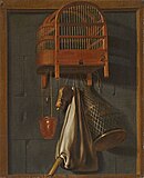 Охотничий натюрморт с птичьей клеткой. 1663. Холст, масло. 68,8 х 56 см. Городской музей, Дордрехт, Нидерланды