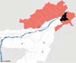 Location of Lohit district in Arunachal Pradesh