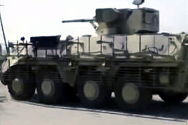 БТР-4 з модулем «Парус» на сході України, в зоні проведення бойових дій (АТО, 2014-2015 рр.)