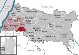 Kaart van Bahlingen am Kaiserstuhl