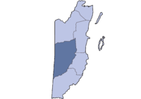 Location of the district in Belize