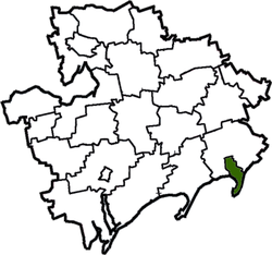 Vị trí của huyện Berdyansk trong tỉnh Zaporizhia