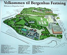 Lageplan der Festung. Das Museum befindet sich im ehemaligen Magazin (Gebäude Nr. 28).