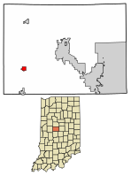 Location of Advance in Boone County, Indiana.