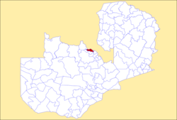 Distrikt Chililabombwe na mapě Zambie