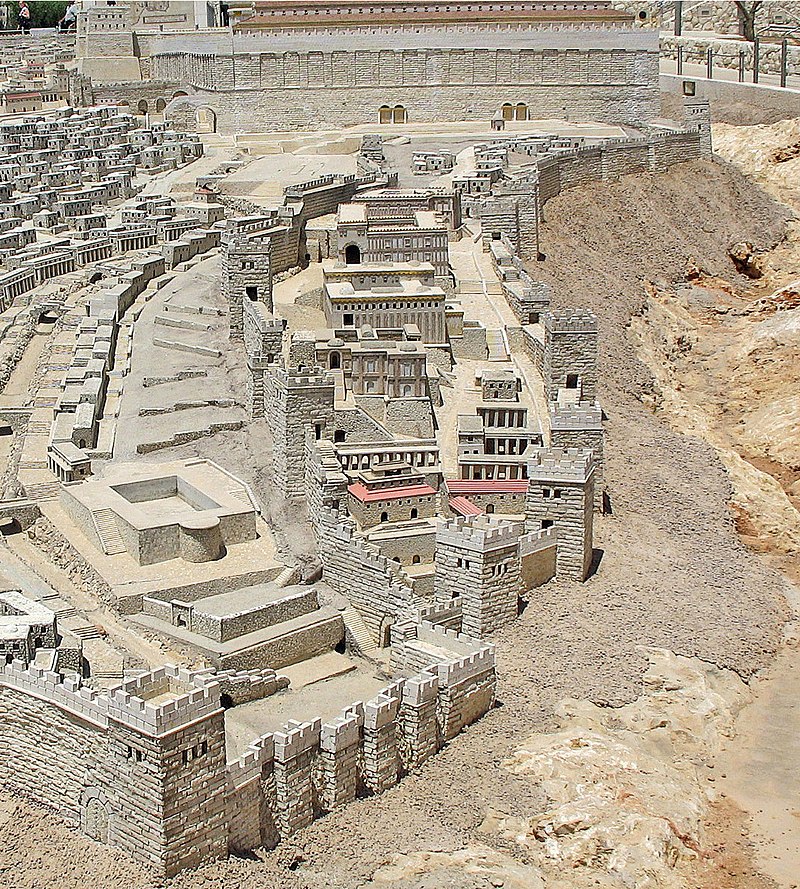 La Cité de David dans les jours de Temple d'Hérode, Modèle de la Terre Sainte (Jérusalem) dans images sacrée 800px-City_of_David