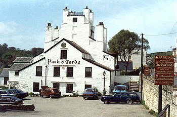 English: Combe Martin, The "Pack 'o Cards...
