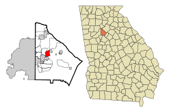 Расположение в округе ДеКалб и штате Джорджия