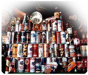 English: collection of many energy drinks Deut...