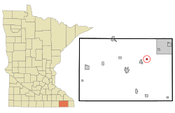 惠伦在菲尔莫尔县及明尼苏达州的位置（以红色标示）