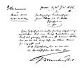 Frankfurt am Main muss innerhalb von 24 Stunden 25 Millionen Gulden Kriegskontribution an Preußen zahlen. Urkunde vom 20. Juli 1866 mit der Unterschrift des preußischen Generals Edwin von Manteuffel