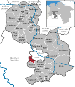 Poziția Hasbergen pe harta districtului Osnabrück