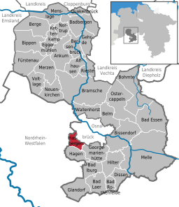 Läget för kommunen Hasbergen i Landkreis Osnabrück