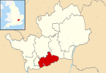 Hertsmere shown within Hertfordshire